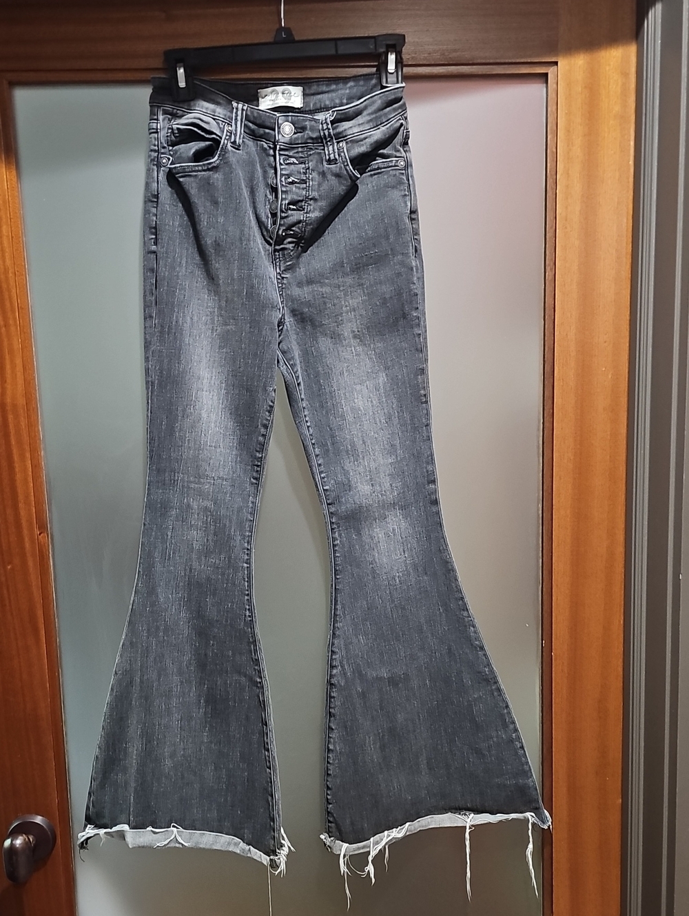 Free People Black Faded Flare Jeans